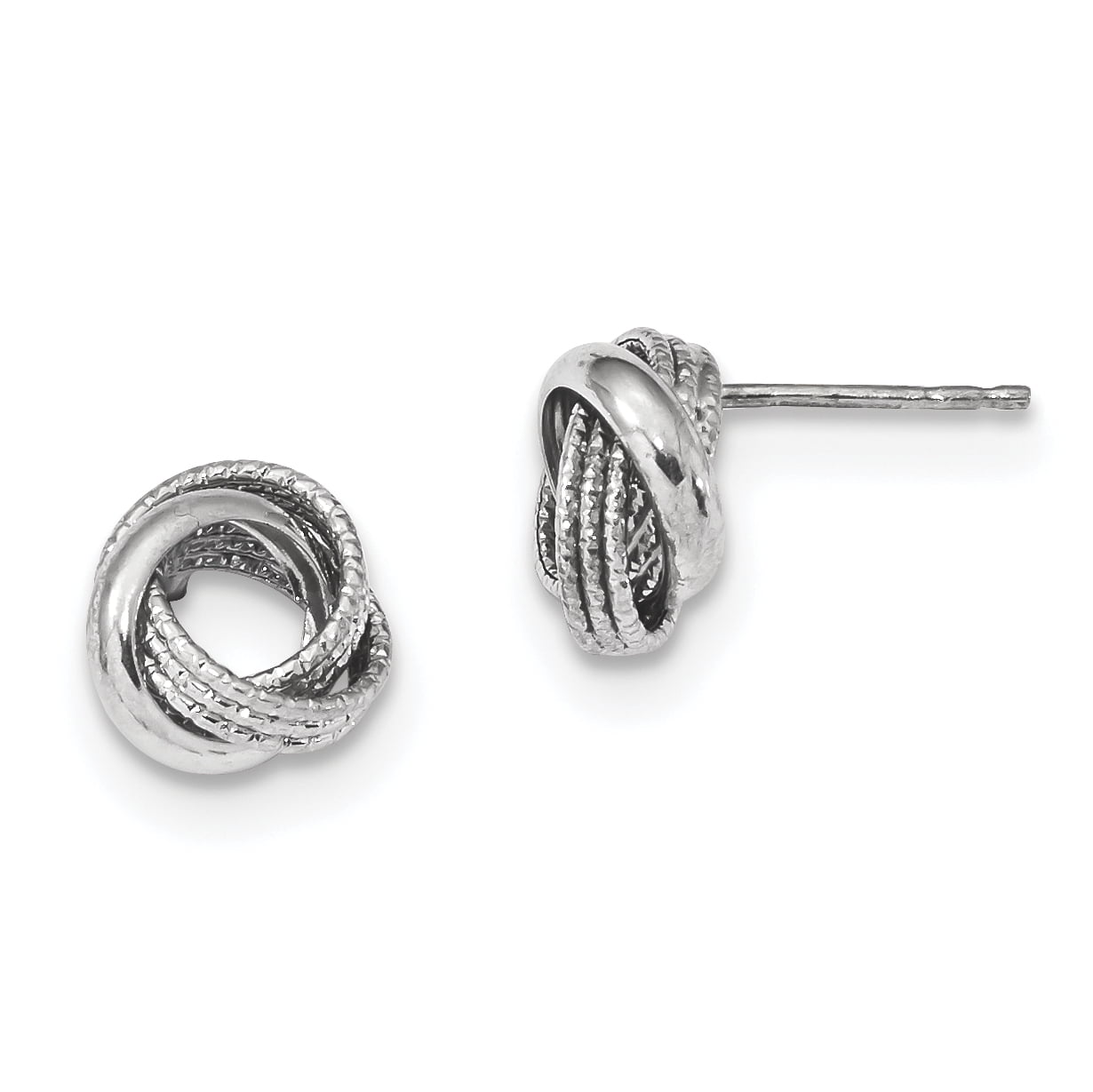 Primal Gold 14 Karat White Gold Textured Love Knot Post Earrings Walmart Com