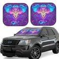 thumbnail image 2 of Uemuo Elephant in Tribal Style Printed 2 PCS Car Windshield Sun Shade, Auto Sun Heat and UV Rays Blocker, Foldable Automotive Front Window Sunshade Protector, 2 of 7