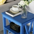 thumbnail image 5 of VECELO Set of 2 Nightstand with 3-Tier Shelves, X-Shaped Sofa Side End Table for Bedroom/Living Room/Office, Dark Blue, 5 of 7