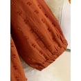 thumbnail image 5 of ZEHJUHAN Infant Girls Solid Color Long Sleeve Dress Ruffle Trim Accent Matching Headband Casual Party Wear Brown，6-12M, 5 of 7