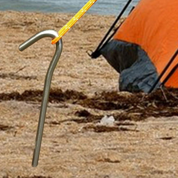 Fiudx Estacas de Aleación de Aluminio para Tienda de Campaña, 18 Cm, Resistentes, para Exteriores, Playa y Camping. Resistentes a La Corrosión, Duraderas y con Anclaje Seguro para Arena y Césped (Paq