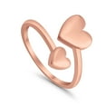thumbnail image 3 of 10mm - Hearts Toe Band Ring 925 Sterling Silver Thin Adjustable Stylish Rings for Women, 3 of 5