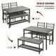 thumbnail image 5 of Yeshouse Mesa de comedor para 4 con el banco y 2 sillas, mesa de cocina Rectangular con Rack de vino para el pequeño espacio, apartamento, 5 of 8