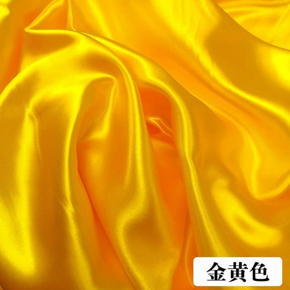 XmhyTop-A Gold Yellow Satin Fabric 100*150cm 1 Piece Polyester Wedding Fabric for Dresses, DIY Fabric for Crafts, Craft Fabric for Sewing Soft Satin Ideal for Bridal Gowns Handmade Projects