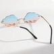 thumbnail image 5 of Gafas de sol Steampunk con borlas elegantes, gafas de conducción sin montura de moda para mujeres y hombres Azul + rosa, 5 of 8