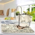 thumbnail image 5 of FREEAMG Cat Kitten Money Dollar Vintage Dish Drying Mat for Kitchen Counter 16 x 18 Inch, Microfiber Multi-Purpose Counter Rack Sink Drainer Pad, 5 of 7