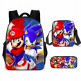 thumbnail image 1 of Mario Cartoon Backpack, Schoolbag Backpack Three-piece-SinKeeU, 1 of 4