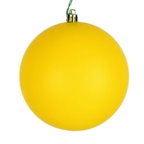 Vickerman 4" Yellow Matte Ball Ornament, 6 per Bag