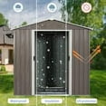 thumbnail image 4 of Seizeen 8' x 4' Outdoor Metal Storage Shed, Garden Tools Shed with Pad-lockable Sliding Doors, Patio Storage Shed for Gardening Tools, Trash Can, Lawn Mower, Bike, Gray, 4 of 8