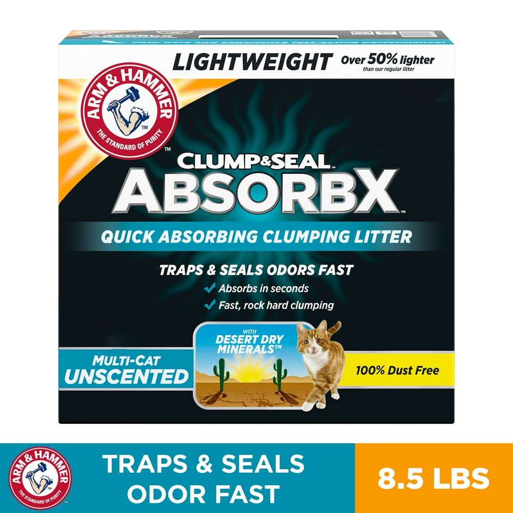 Arm & Hammer Clump & Seal AbsorbX Clumping Litter, MultiCat Unscented 8