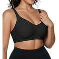 thumbnail image 2 of Qylux Wireless Bras for Women - No Underwire Push Up, Supportive Full Coverage, Seamless Crossover Bralette, Comfort Lift Everyday Bra,L,Black, 2 of 9
