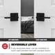 thumbnail image 4 of Manija de puerta interior de privacidad con cerradura, palanca de puerta para baño y recámara, cerradura reversible sin llave, color negro mate, con protección Microban, 4 of 9