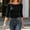 Black, variant on Womens Boat Neck 3/4 Sleeve Tops Stretchy Slim Fit Solid Color Basic Tees Fall Winter Casual Comfortable Pullover Blouses