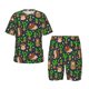 thumbnail image 1 of Balery Cute Hedgehogs Cactus Blue Conjunto de Pijama Infantil de Manga Corta con Estampado – Ropa de Dormir de Algodón Suave-Medium, 1 of 6