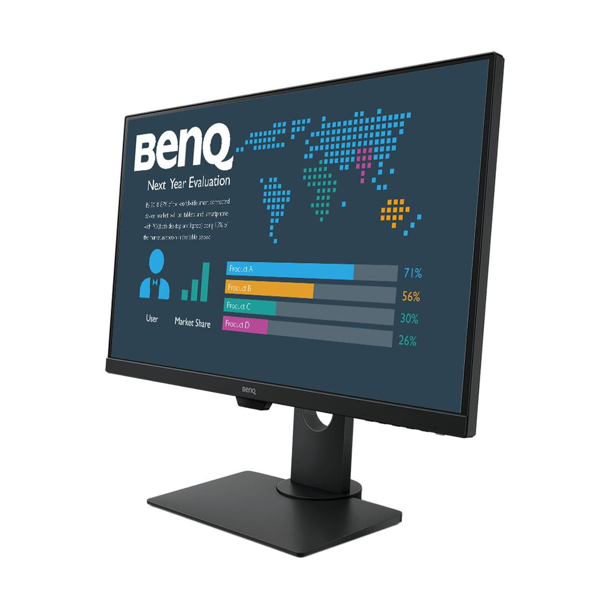 BenQ (2) BL2780T 27" Full HD 16:9 IPS Business Monitor with Eye-Care Technology, Built-In Speakers, Ergonomic Design, Black + H&A Dual Monitor Desk Mount Stand