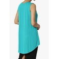 thumbnail image 4 of Women's PLUS Essentials Luxe Jersey Tunic V-Neck Relaxed Fit Sleeveless Top, 4 of 7