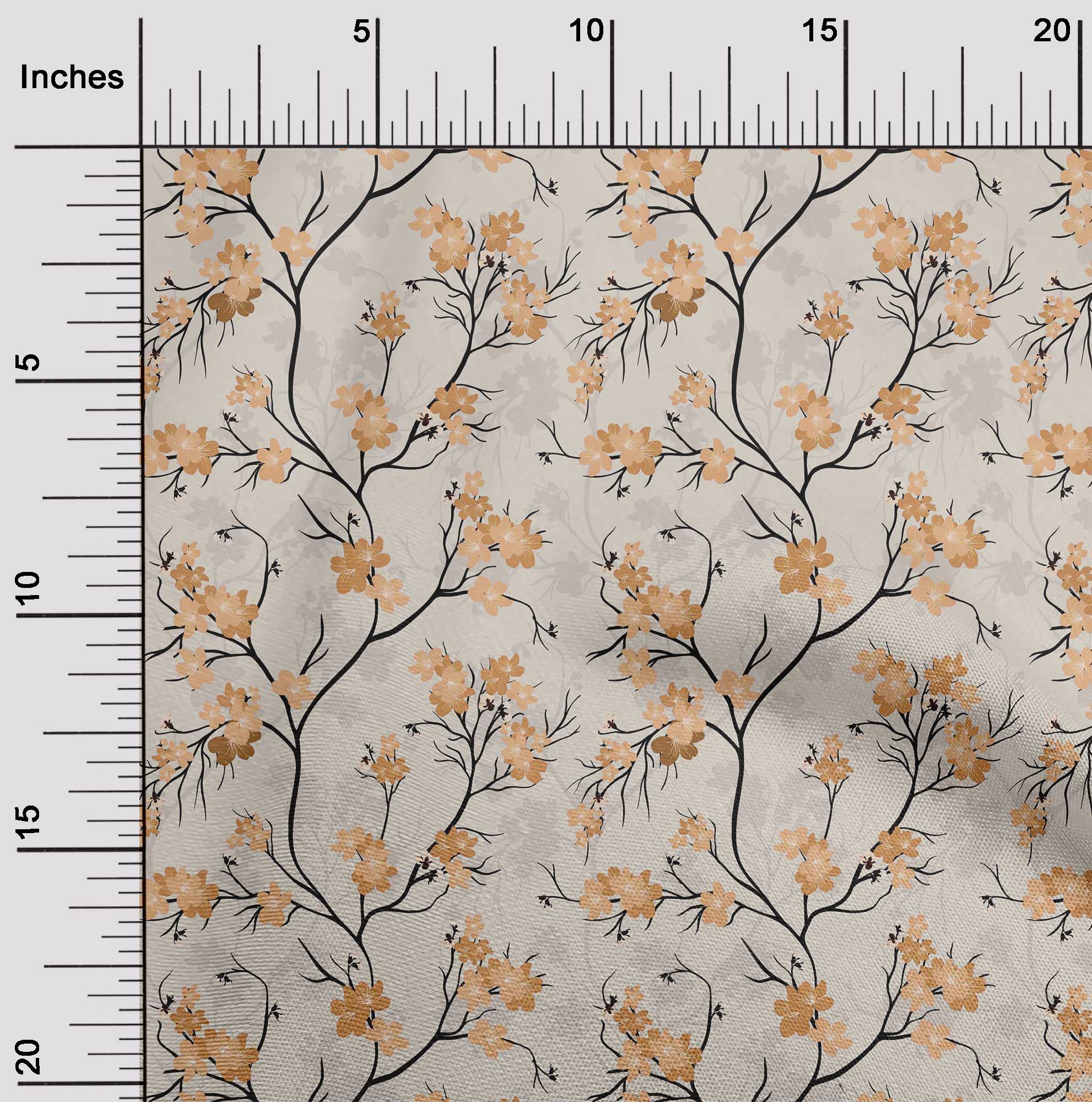 oneOone Cotton Jersey Brown Fabric Floral Quilting Supplies Print Sewing Fabric By The Yard 58 Inch Wide - image 2 of 5
