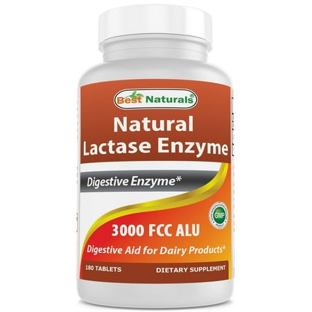 Best Naturals Fast Acting Lactase Enzyme Tablet, 3000 Fcc Alu, 180 Count Single