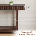 thumbnail image 3 of Space-Saving 2-Tier Wooden Dining Table – Farmhouse Narrow Console with Fluted Rectangular Plank and Beam Design, Entryway Shelf for Living Room, Foyer, or Hallway, 3 of 8