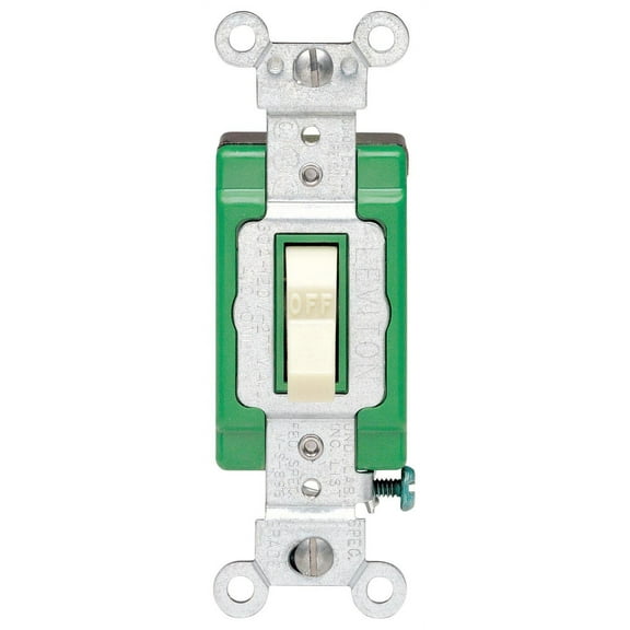 Leviton 3032-2I 30 Amp, 120/277 Volt, Toggle Double-Pole AC Quiet, Ivory