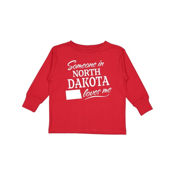 Inktastic Someone in North Dakota Loves Me Boys or Girls Long Sleeve Toddler T-Shirt