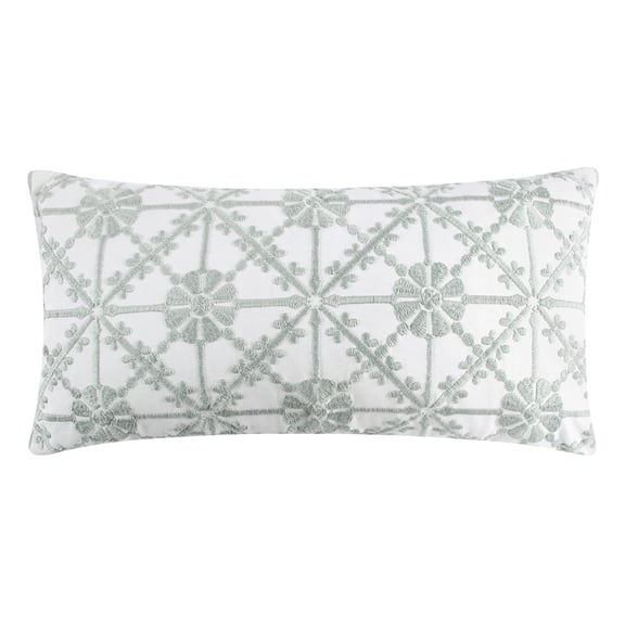Levtex Home - Sarrah Quilted Pillow - 12x24in Decorative Pillow - Stitched Pattern Design - Reversible - Feather Filled