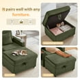 thumbnail image 4 of Oversized Chaise Lounge Chair Indoor with USB and Cup Holder, 56.5" Sleeper Sofa Bed with Table Board and Storage Ottoman, Corduroy Upholstered Reading Chair for Bedroom, Green, 4 of 8