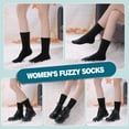 thumbnail image 3 of Fuzzy Socks for Women Cozy Fluffy Slipper Socks Soft Warm Winter Fleece Plush Sleeping Gift Socks, 5 Pairs Black, 3 of 6