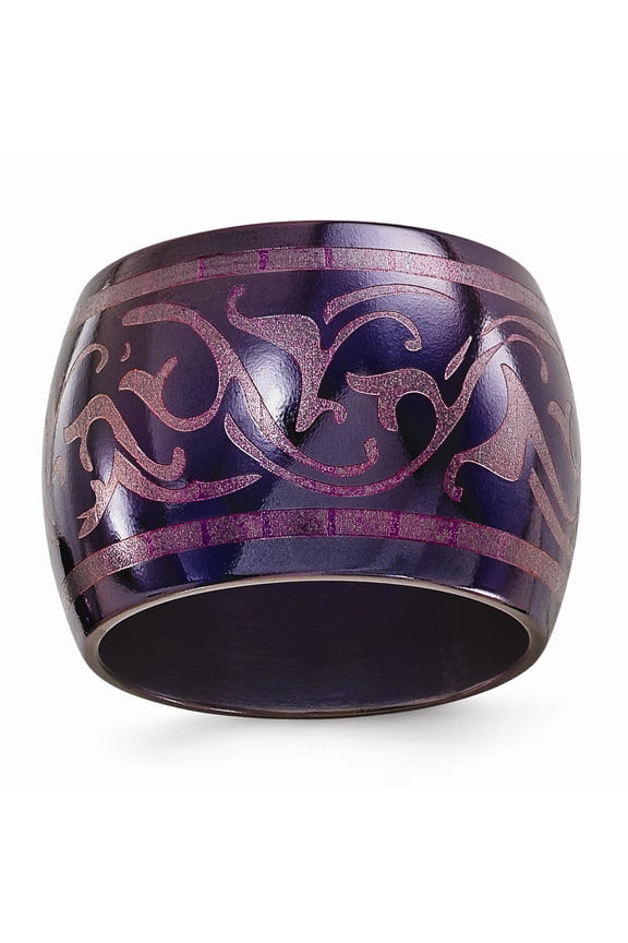 Grey Titanium Ring Band Wedding Pink Standard Domed