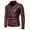 Wine Tops for Men, variant on IYTR Men's Slim Fit Faux Leather Stand Collar Zipper Motorcycle Biker Streetwear Jacket with Pockets Coffee L