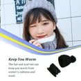thumbnail image 5 of Linyer Ladies Winter Ball Caps Decorative Fashionable Thickened Hat Scarf Lovely Crochet Knitted Two-piece Collar Black, 5 of 5