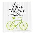 thumbnail image 3 of Ambesonne Inspirational Shower Curtain, Life is a Bike Ride, 69"Wx75"L, Green Black, 3 of 5