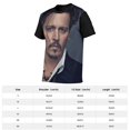 thumbnail image 2 of Johnny Depp Shirts Men's Short Sleeve Printed T-Shirt Graphic Comfortable Tee Tops Summer Blouse L, 2 of 5