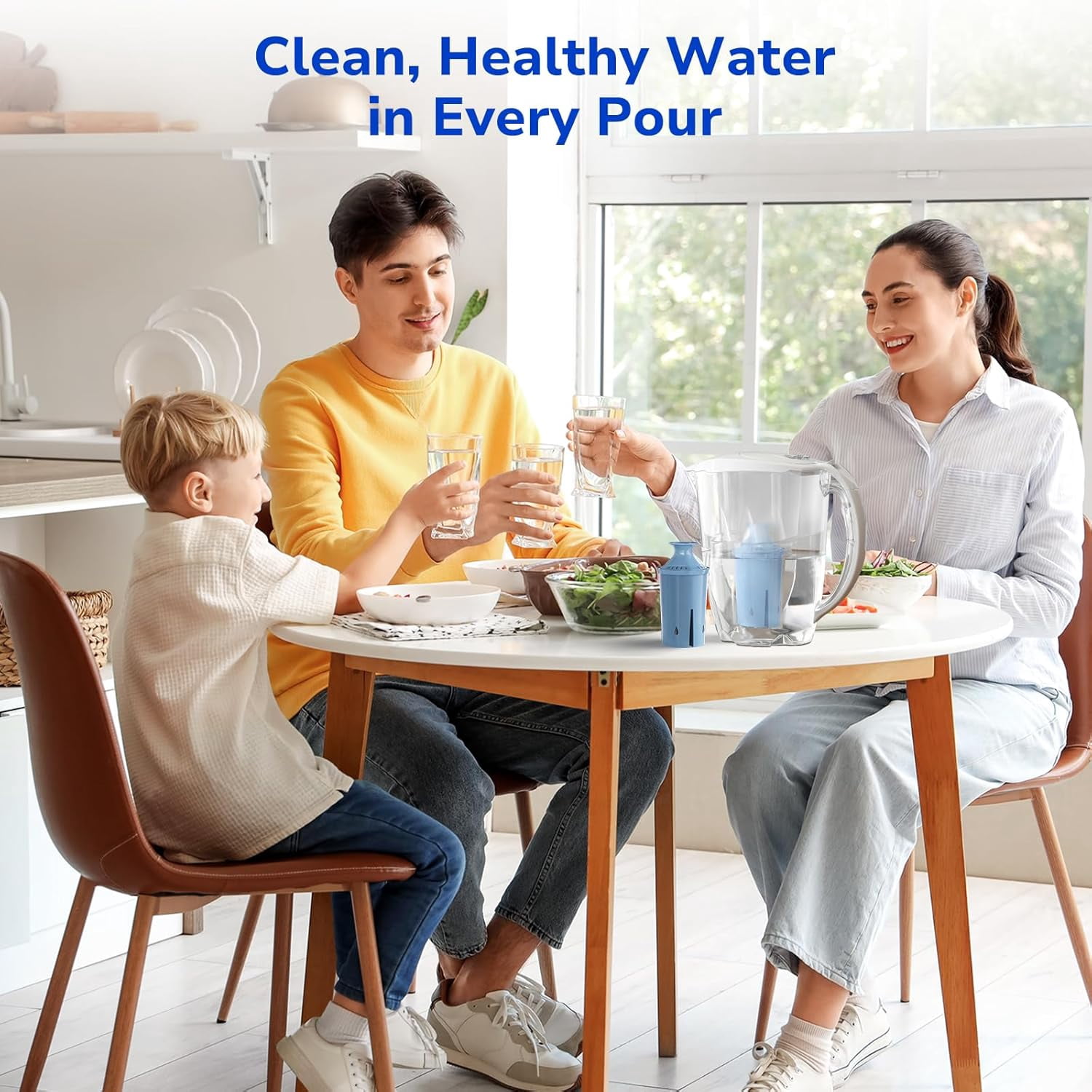 Fil-fresh 2-Pack Water Filter Replacement for Brita Pitchers & Dispensers, NSF 53 & 42 Certified, Reduces Lead & Chlorine, 12-Month Supply