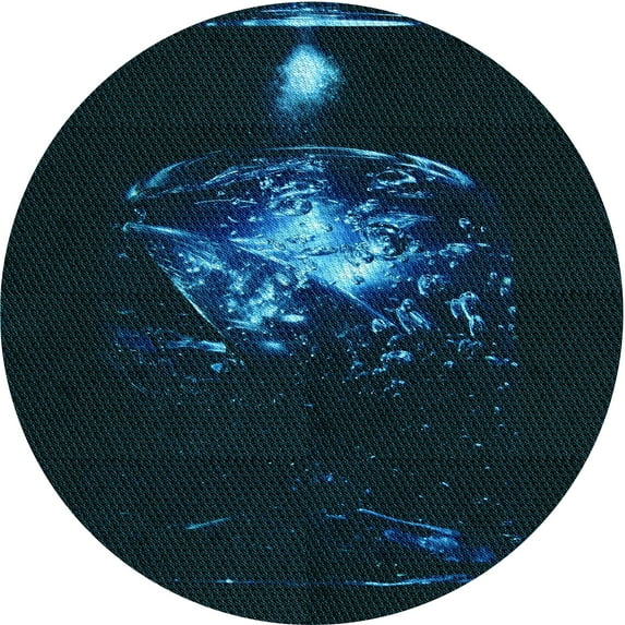 Ahgly Company Machine Washable Indoor Round Transitional Night Black Area Rugs, 6' Round