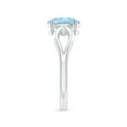 thumbnail image 2 of 1 Carats Prong-Set Solitaire Aquamarine Split Shank Ring in Silver (8x6mm Aquamarine) - SR0175AQ-SL-AAA-8x6-10.5, 2 of 8