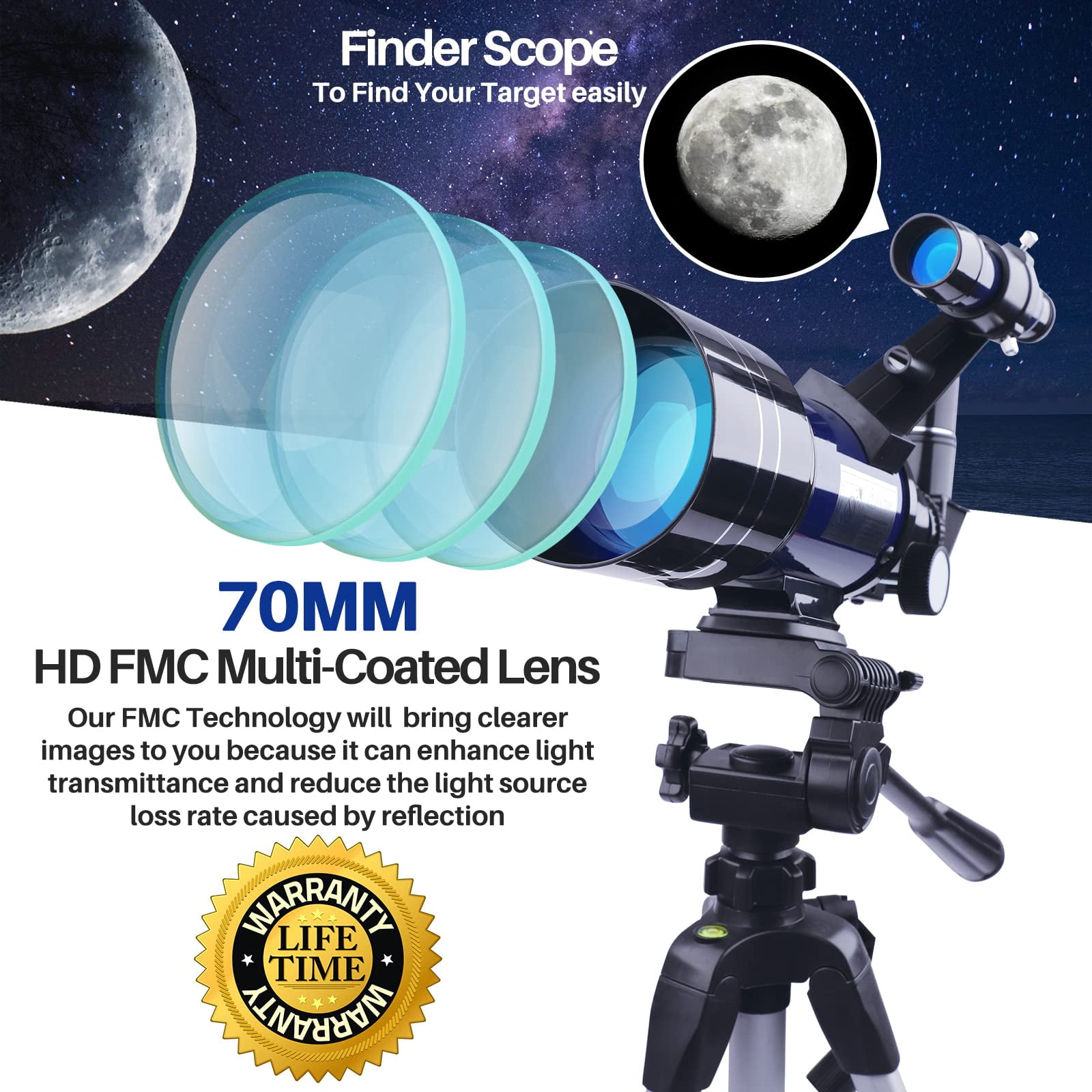 USCAMEL 70MM Refractor Telescope photo 2