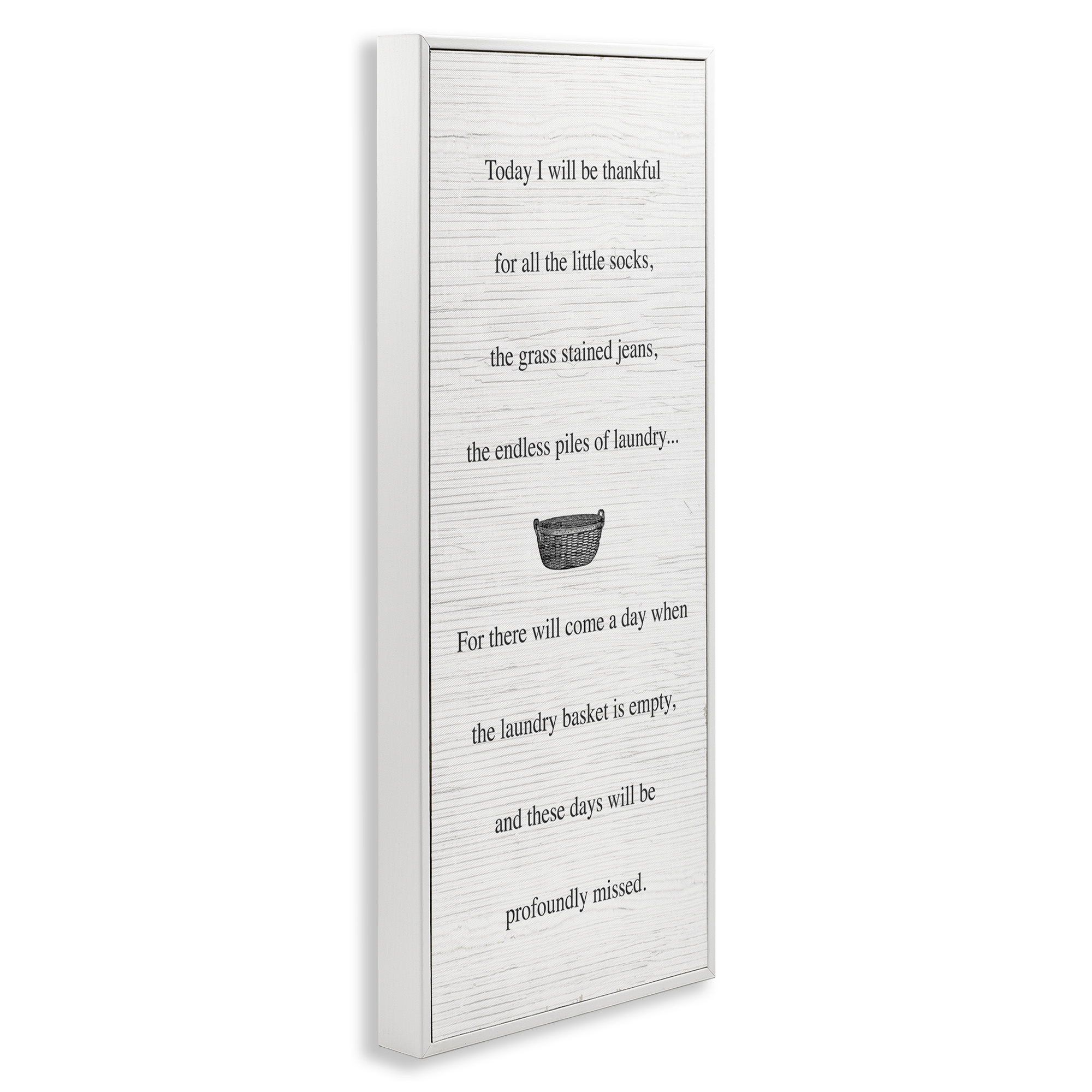Stupell Industries Thankful Parenting Family Phrase Inspirational Painting White Framed Art Print Wall Art, 13 x 30
