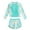 Mint Green558, variant on MEZZALL Toddler Girls Swimwear Long Sleeve Rash Guard Bikini Set Hawaii Sun Two Piece Bathing Suit For Beach Pool Summer Breathable Baby Wear