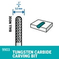 thumbnail image 2 of Dremel 9903 1/8 inch Spear Shaped Tungsten Carbide Cutter for Steel, Stainless Steel, Iron, Ceramics, Plastics, and Hard Wood, 2 of 2