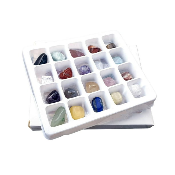 20 piezas de colección minerales, de de , de educación científica, espécimen de mineral con estuche de exposición, Macarena geología para niños