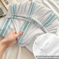 thumbnail image 4 of Twin XL Size Fitted Sheet Set - Turquoise Striped 2 Piece Bedding Sets 16" Deep Pocket Fitted Sheet with 1 Pillowcases, Farmhouse Pinstripes Geometric Color Brushed Microfiber Hotel Luxury Bed Sheets, 4 of 9