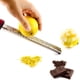 thumbnail image 5 of Rallador de limón, rallador de queso de cocina de acero inoxidable, cubierta de plástico, mango negro suave ergonómico, fregador de virutas de queso de Chocolate, 5 of 5
