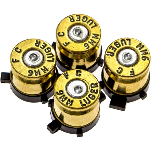 TRAHOO-Controller Bullet Buttons for PlayStation PS4 PS5 - Made Using Real 9MM Spent Bullet Casings - Includes Tools