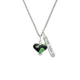 thumbnail image 2 of Delight Jewelry Silvertone Lime Green Large Cheetah Print Heart Silvertone Hope Anchors the Soul Bar Charm Necklace, 23", 2 of 4