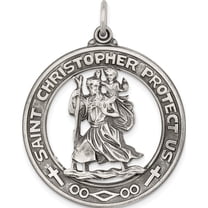 Sterling Silver St. Christopher Medal (38 X 30) Made In United States qc3536
