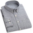 thumbnail image 1 of Blusa de manga larga para hombre Camisa informal juvenil con estampado de rayas verticales y solapa fina para ir de compras a la oficina, 1 of 5