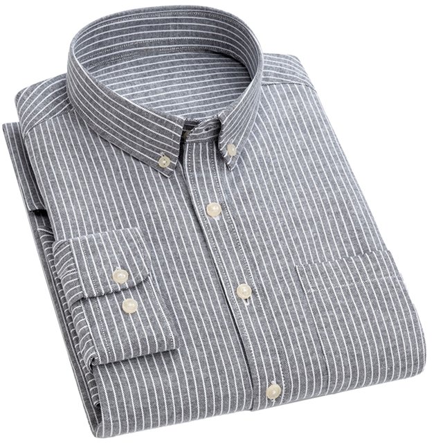 Blusa de manga larga para hombre Camisa informal juvenil con estampado de rayas verticales y solapa fina para ir de compras a la oficina
