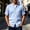 Light Blue, variant on Men's Linen Shirts Short Sleeve Casual Summer Beach Button Down Shirt for Men Size 3XL Light Blue