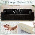 thumbnail image 5 of LUCKHAO 71" Loveseat Sofa, Corduroy Cloud Couch Boneless Sofa with Wide Armrests, , 2-Seater Sofa with Throw Pillows, Upholstered Deep Seat, No Assembly Required, Black, 5 of 6